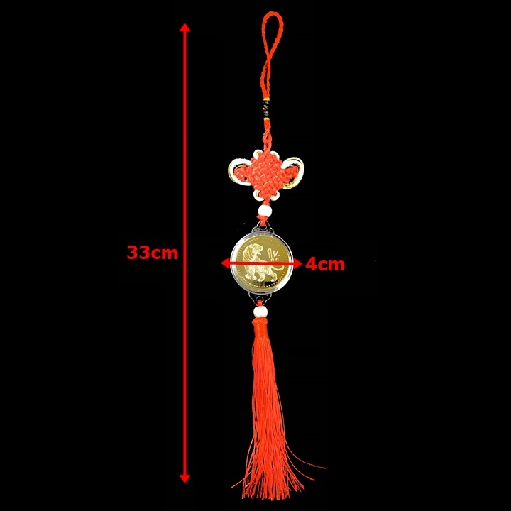 Dây Treo Ô Tô Xu con Cọp 1 Yi Trung Quốc Vàng - SP005422